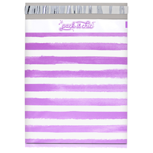 Load image into Gallery viewer, 10” X 13” Purple Watercolor Stripes Self-Sealing Poly Mailer Envelope - 100 Count

