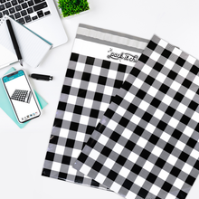 Load image into Gallery viewer, 10” X 13” Gingham Plaid Self-Sealing Poly Mailer Envelope - 100 count