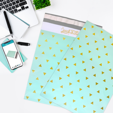 Load image into Gallery viewer, 10" X 13" Mint Triangle Self-Sealing Poly Mailer Envelope - 100 Count