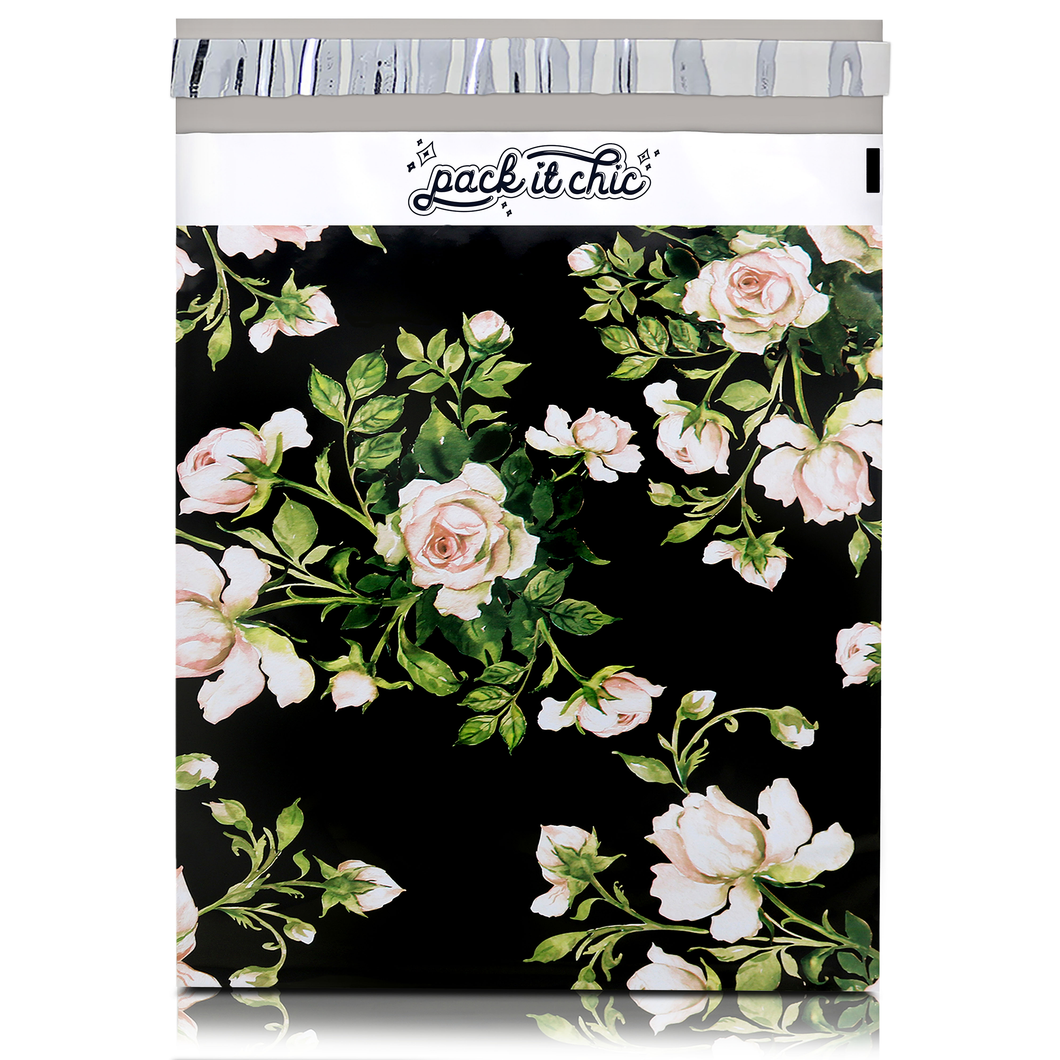 100 Designer Printed Poly Mailers – 10x13 Shipping Envelopes, Mint Cactus Design