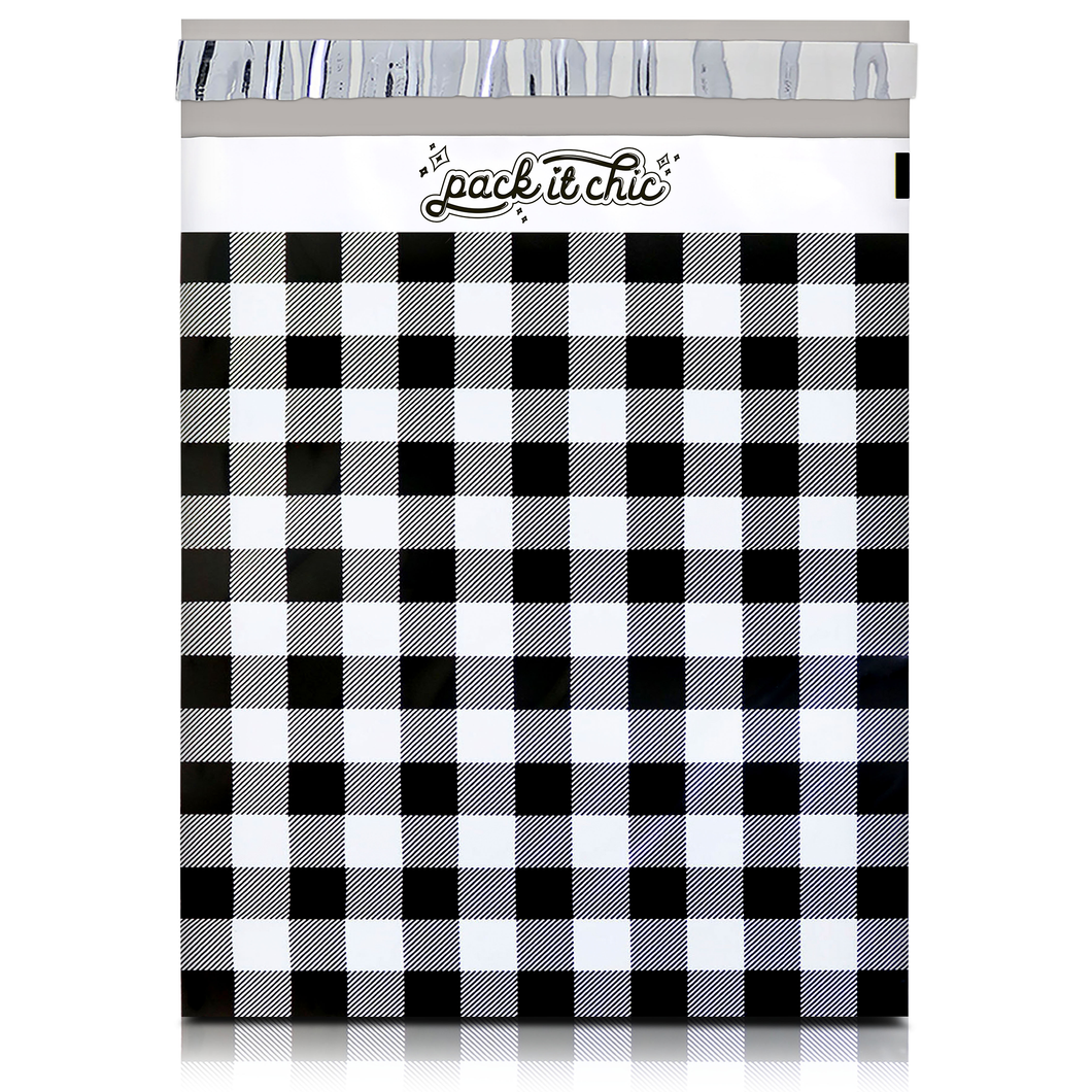 10” X 13” Gingham Plaid Self-Sealing Poly Mailer Envelope - 100 count