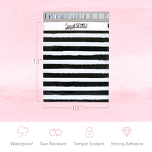 Load image into Gallery viewer, 10” X 13” Black Watercolor Stripes Self-Sealing Poly Mailer Envelope - 100 Count
