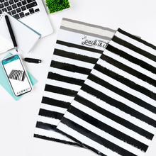 Load image into Gallery viewer, 10” X 13” Black Watercolor Stripes Self-Sealing Poly Mailer Envelope - 100 Count
