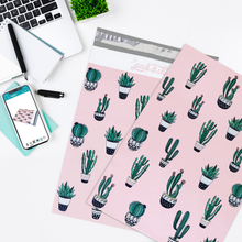 Load image into Gallery viewer, 10” X 13” Cactus &amp; Succulents Pattern Self-Sealing Poly Mailer Envelope - 100 Count
