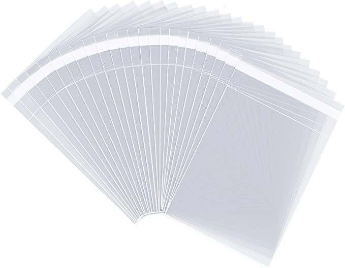 5” X 7”  Clear Self-Sealing Resealable Cellophane Bags - Perfect for 5X7 Prints and Photos, A2/A4/A6 Cards and Envelopes, Baked Goods, Jewelry - 200/1000 Count